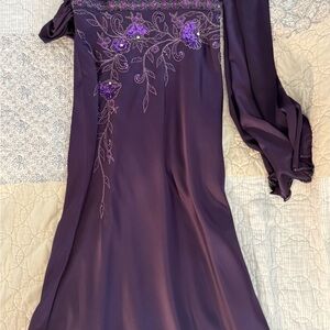 Elegant Purple Embroidered Dress